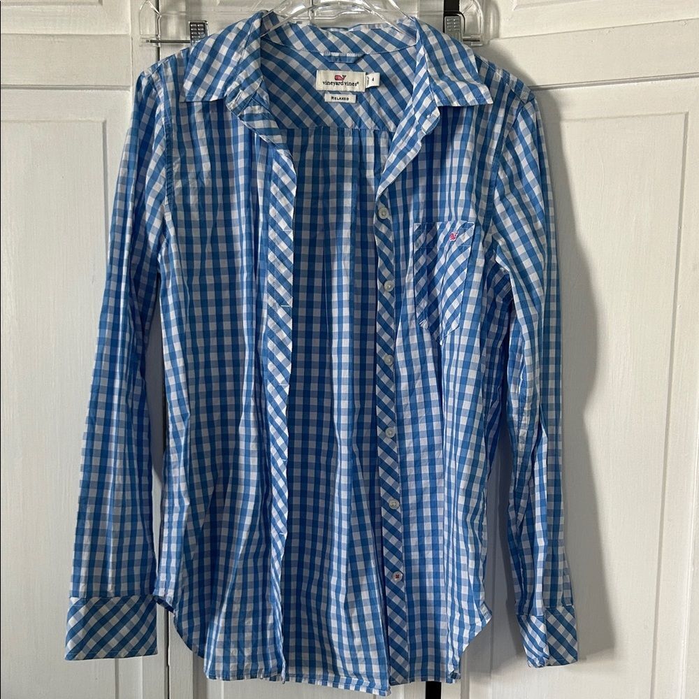 Vineyard Vines Gingham Relaxed fit Oxford Button Down - Size 4